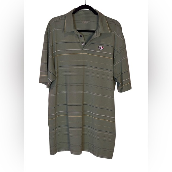 Crest Link Men's Green Striped Polo Shirt XL - Picture 1 of 3